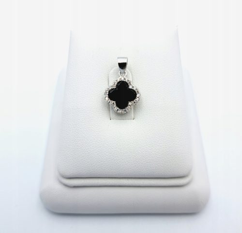  Anhänger Silber pr925 Anhänger, schwarze Onyx-Strasssteine - Clover Clover