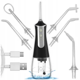    ZAHNBEWÄSSERUNG KABELLOS DENTAL LEISTUNGSSTARK 5 DÜSEN 3 MODI SCHWARZ