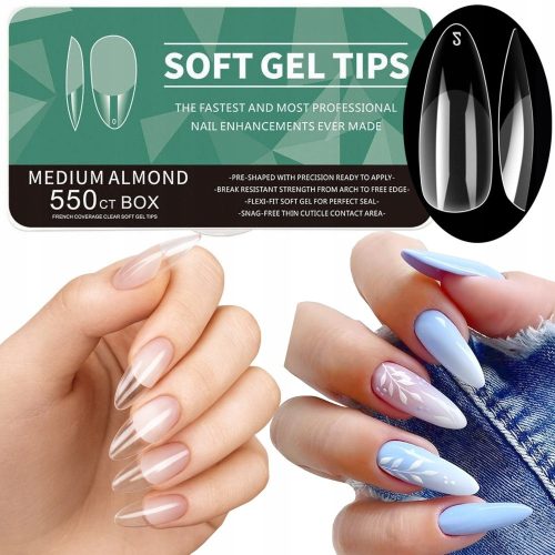  WEICHE GEL-SPITZEN WEICHE GEL-SPITZEN UNTER GEL 550 STÜCK MITTLERE MANDEL-MANDEL