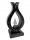  LED-LATERNE, SCHWARZ, elektrisch, Kunststoff, bewegliche Flamme, 29 cm