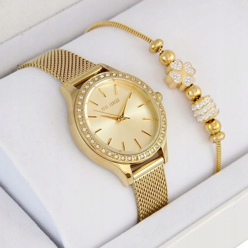  Paul Lorens VANESSA Damenuhr-Set mit Armband, GOLDbox + GRAVUR