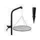  Grill Dreibein Garten Lagerfeuer Kran mit Griff Auslegerrost 70 INOX