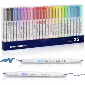    Marker für Textmarker, 25 Stück farbige Marker mit Keilspitze, Paste
