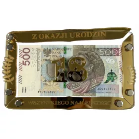    Spiegelgoldener Plexiglasumschlag für Geburtstagsgeschenk-Spardose
