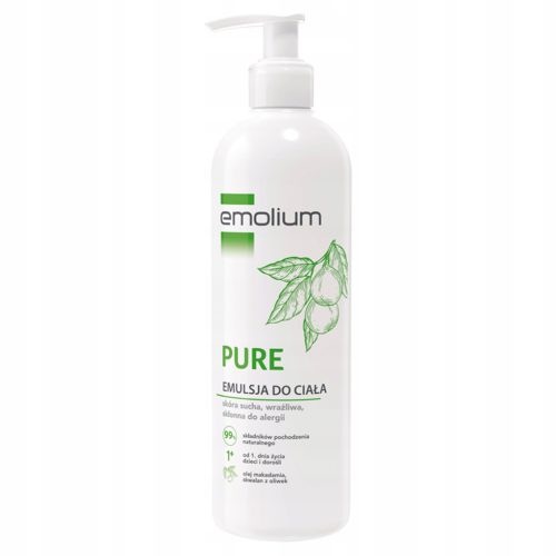 Emolium Pure Körperemulsion für sensible Haut - Natürlich & Pflegend, 400 ml
