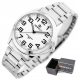  Perfekte Herrenuhr WILSON Silber, lesbare Zahlen + BOX + GRAVUR
