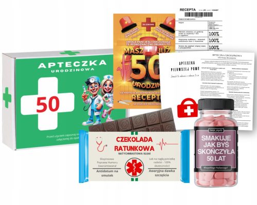  Ein Geschenk zum 50. Geburtstag für eine Freundin: ein Set verschreibungspflichtiger Dragees