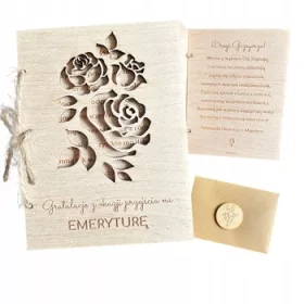  Ruhestandskarte aus Holz mit Gravur für einen Rentner