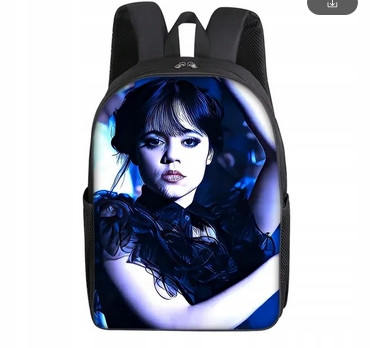 Rucksack im Wednesday Addams Stil – Perfekt für Schule und Freizeit