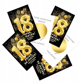    50x Rubbellose mit Aufgaben zum 18. Geburtstag. Lustiges Geschenk für Gäste. Danke