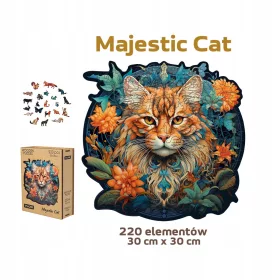    FLOW Holzpuzzle „Majestätische Katze“ – 220 Teile – polnisches Produkt