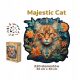  FLOW Holzpuzzle „Majestätische Katze“ – 220 Teile – polnisches Produkt