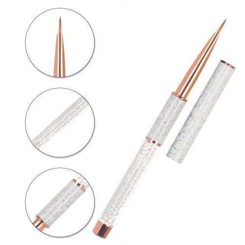  SCHMALER PINSEL FÜR HYBRID-DEKORATIONSGEL FRANZÖSISCHES ROSÉGOLD ZIRKONIA 9 mm