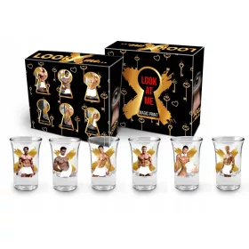    GESTREIFT! Ein Set Wodkagläser. Ein Geschenk für einen Junggesellenabschied, zum 18. Geburtstag