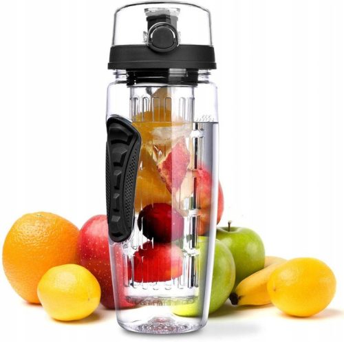  Sportflasche, Becher, Infuser-Wasserflasche, schwarz