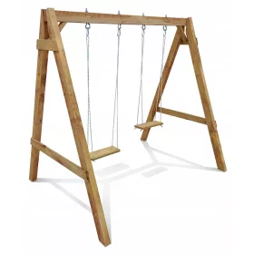  Gartenschaukel für Kinder, Holzgestell, Holzwippe
