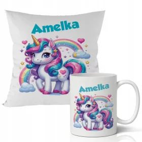    GESCHENK FÜR EIN MÄDCHEN – TASSE + KISSEN-SET – VERSCHIEDENE DESIGNS