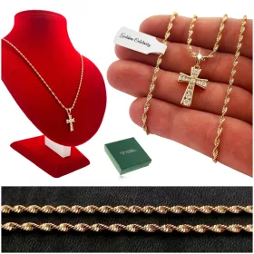  GOLDKETTE MIT KREUZ AUS CHIRURGENSTAHLSCHMUCK FÜR FRAUEN