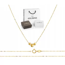   WUNDERSCHÖNE GOLD-PROMI-HALSKETTE 585 MINIMALISTISCH MIT KUGELN