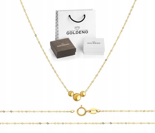  WUNDERSCHÖNE GOLD-PROMI-HALSKETTE 585 MINIMALISTISCH MIT KUGELN