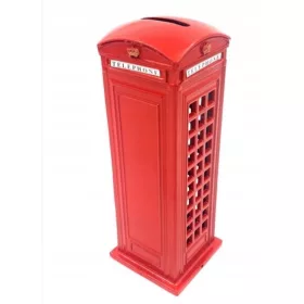    Sparschwein aus Metall, klassische Londoner Telefonzelle, 18 cm x 7 cm x 7