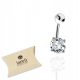  Silbernes Bauchnabelpiercing mit weißem Zirkonia, 925er Silber LAPRII