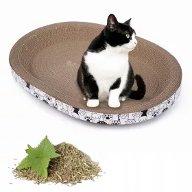    GROSSER KATZENKRATZER AUS KARTON, Kratzbett, STUHL AUS KARTON