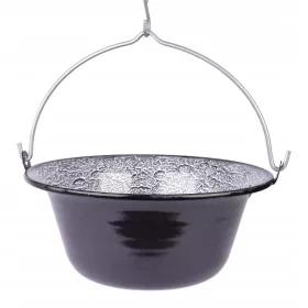    UNGARISCHER EMAILLIERTER HÄNGETOPF 8 L Perfect Home SCHWARZ