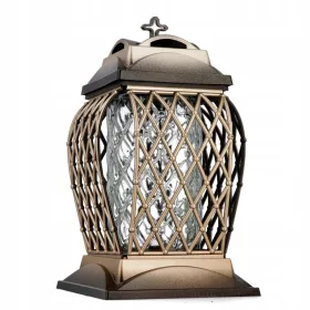  Durchbrochene Schreinkerze, Gold, 34 cm