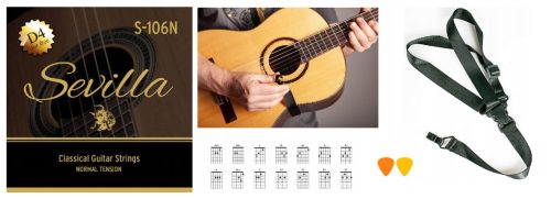  SEVILLA KLASSISCHE GITARRENSAITEN + GURT / EINZELN + KOSTENLOSE GESCHENKE