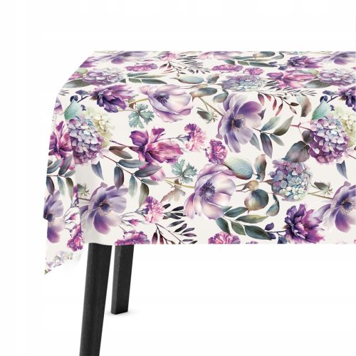 Dekorativer Tischdecke 140x220 Matt mit Blumenmustern in Violett - Vielfältige Designs