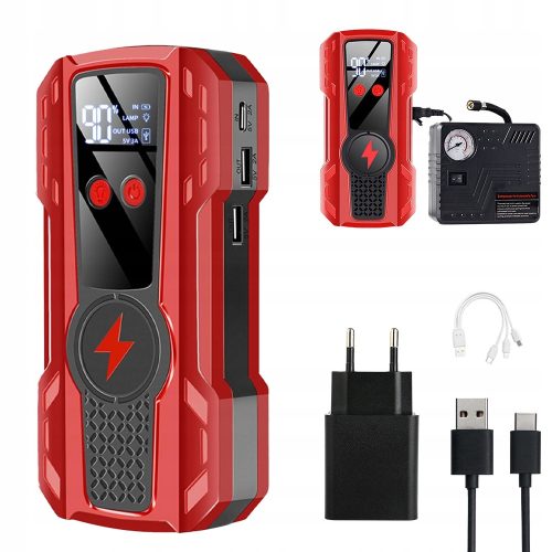  BOOSTER JUMP STARTER POWERBANK TASCHENLAMPE 1000A 9990mAh 2X USB