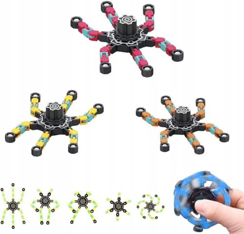  2x verformbarer phosphoreszierender Spinner. Tragbarer Rotationsroboter.