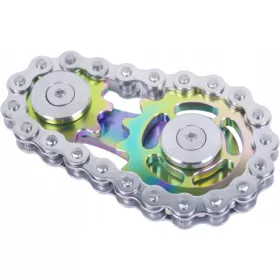    Fidget Spinner, Linkage Bike Chain Spinner Design 2-Gang Figity Spin