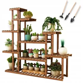   Großer Holzblumenständer mit 7 Ebenen für Ihren Garten oder Terrasse