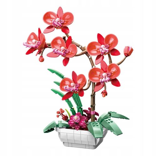  Orchideen-Bauset, kompatibel mit Legosteinen für Erwachsene in Form von Blumen