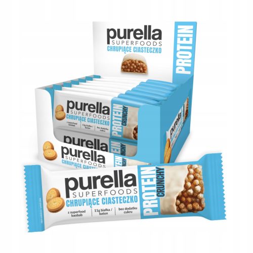 Purella Superfoods Proteinriegel - Knuspriger Keks, 45g x 15 Stück