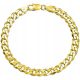  HERREN-GOLDARMBAND, DIAMANT-SILBER, VERGOLDET, 19 cm