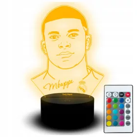    Led Nachtlampe auf dem Schreibtisch Mbappe Fußballspieler Real Madrid Frankreich Fußball