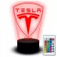  LED Schreibtischlampe Statuette Tesla Logo Model S 3 YX Auto USB Gravur