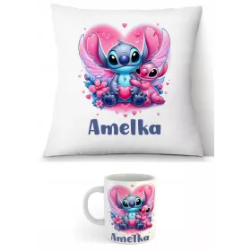    Kissen und Tasse zusammennähen. Name. Tolles Geschenk, Geburtstag.