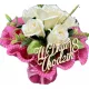  Seifenstrauß mit Handtüchern, Blumen, Seifenrosen, Geschenk zum 18. Geburtstag