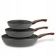 3er Set Granitpfannen Konighoffer Geos Induktion 22/26/30 cm