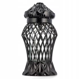  Glamourkerze, Karo-Vase, klein, schwarz, 30 cm