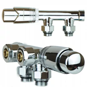    DUOPLEX UNTERES THERMOSTAT-SET 50 UMKEHRBARER HEIZKÖRPER-SATZ CHROM