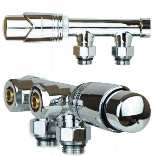  DUOPLEX UNTERES THERMOSTAT-SET 50 UMKEHRBARER HEIZKÖRPER-SATZ CHROM