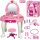  Großer Schminktisch, Tisch für ein Mädchen, rosa Kosmetiktasche, Zubehör, XL-Set