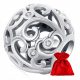  H154 Durchbrochene Perle mit Kristallen, silberne Charm-Perlen, 925er Silber