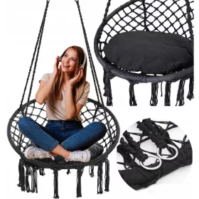    Boho Swing Storchennest Hängesessel für Haus und Garten Kissen 150 kg