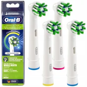  4x BRAUN ORAL-B CROSS ACTION ZAHNBÜRSTENKÖPFE, WEISS